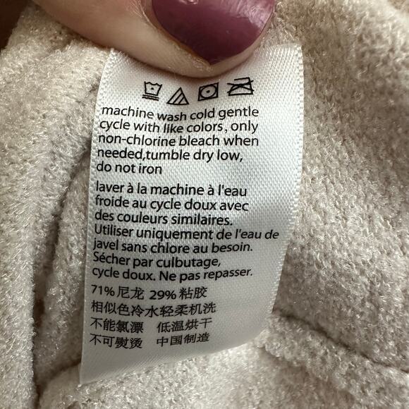 Barefoot Dreams CozyChic Ultralite Cream Cowlneck Sweater Size Large Soft Cozy - Picture 6 of 7